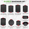 image:imageNutriChef 10Piece NonStickBakewareSet  Premium Carbon Steel BakingPansSet with Silicone Handles  Oven amp Dishwasher Safe  Complete BakingSheetSet for Cookies Muffins Loaf PizzaBlack